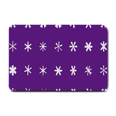 Purple Flower Floral Star White Small Doormat 