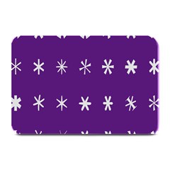 Purple Flower Floral Star White Plate Mats