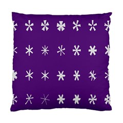 Purple Flower Floral Star White Standard Cushion Case (One Side)