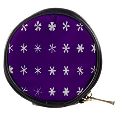 Purple Flower Floral Star White Mini Makeup Bags