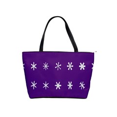 Purple Flower Floral Star White Shoulder Handbags