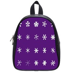 Purple Flower Floral Star White School Bags (Small) 