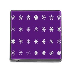 Purple Flower Floral Star White Memory Card Reader (Square)