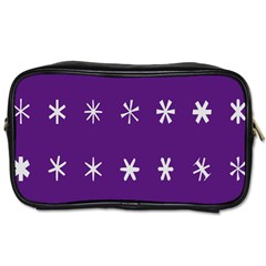 Purple Flower Floral Star White Toiletries Bags