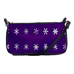 Purple Flower Floral Star White Shoulder Clutch Bags