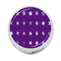 Purple Flower Floral Star White 4-Port USB Hub (Two Sides) 