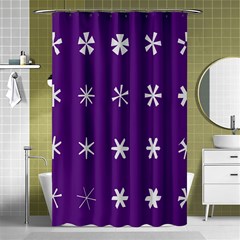 Purple Flower Floral Star White Shower Curtain 48  X 72  (small)  by Mariart