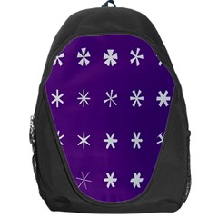 Purple Flower Floral Star White Backpack Bag