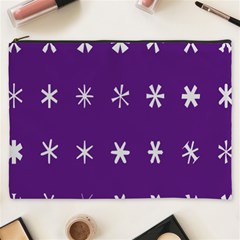 Purple Flower Floral Star White Cosmetic Bag (XXXL) 