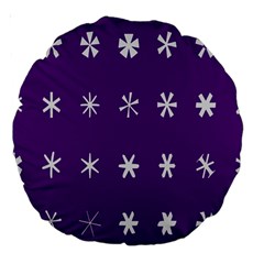 Purple Flower Floral Star White Large 18  Premium Round Cushions