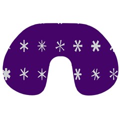 Purple Flower Floral Star White Travel Neck Pillows by Mariart