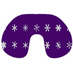 Purple Flower Floral Star White Travel Neck Pillows Front