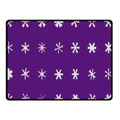 Purple Flower Floral Star White Double Sided Fleece Blanket (Small) 