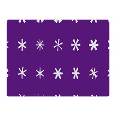 Purple Flower Floral Star White Double Sided Flano Blanket (Mini) 