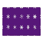 Purple Flower Floral Star White Double Sided Flano Blanket (Mini)  35 x27  Blanket Front