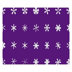 Purple Flower Floral Star White Double Sided Flano Blanket (Small) 