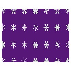 Purple Flower Floral Star White Double Sided Flano Blanket (Medium) 