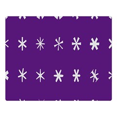 Purple Flower Floral Star White Double Sided Flano Blanket (Large) 