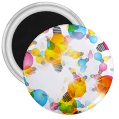 Lamp Color Rainbow Light 3  Magnets by Mariart