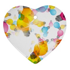 Lamp Color Rainbow Light Ornament (heart) by Mariart