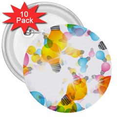 Lamp Color Rainbow Light 3  Buttons (10 Pack)  by Mariart