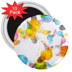 Lamp Color Rainbow Light 3  Magnets (10 Pack)  by Mariart