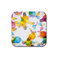 Lamp Color Rainbow Light Rubber Coaster (square)  by Mariart