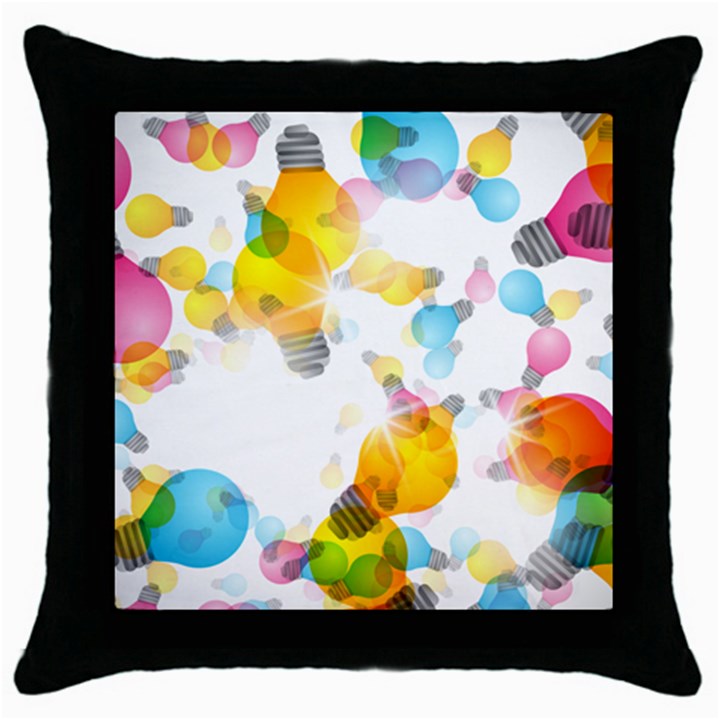 Lamp Color Rainbow Light Throw Pillow Case (Black)