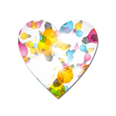 Lamp Color Rainbow Light Heart Magnet by Mariart