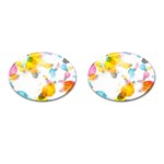 Lamp Color Rainbow Light Cufflinks (Oval) Front(Pair)