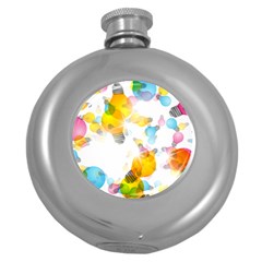 Lamp Color Rainbow Light Round Hip Flask (5 Oz) by Mariart