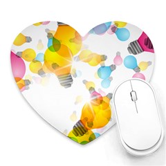 Lamp Color Rainbow Light Heart Mousepads by Mariart