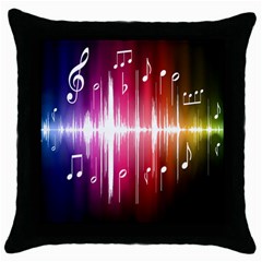 Music Data Science Line Throw Pillow Case (black)