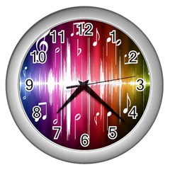 Music Data Science Line Wall Clocks (silver)  by Mariart