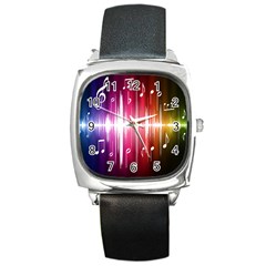 Music Data Science Line Square Metal Watch by Mariart