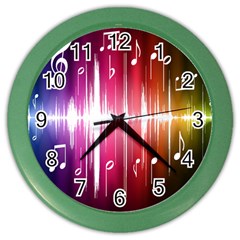 Music Data Science Line Color Wall Clocks by Mariart