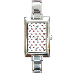 Sage Apple Wrap Smile Face Fruit Rectangle Italian Charm Watch by Mariart