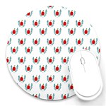 Sage Apple Wrap Smile Face Fruit Round Mousepads Front