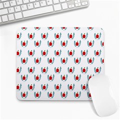 Sage Apple Wrap Smile Face Fruit Large Mousepads by Mariart