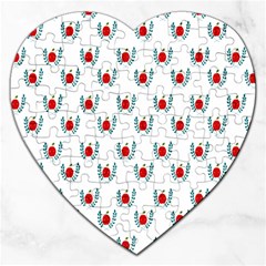 Sage Apple Wrap Smile Face Fruit Jigsaw Puzzle (heart) by Mariart