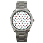 Sage Apple Wrap Smile Face Fruit Sport Metal Watch Front