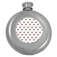 Sage Apple Wrap Smile Face Fruit Round Hip Flask (5 Oz) by Mariart