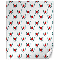 Sage Apple Wrap Smile Face Fruit Canvas 11  X 14   by Mariart