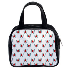 Sage Apple Wrap Smile Face Fruit Classic Handbags (2 Sides) by Mariart