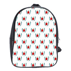 Sage Apple Wrap Smile Face Fruit School Bags(large)  by Mariart