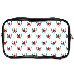 Sage Apple Wrap Smile Face Fruit Toiletries Bags by Mariart