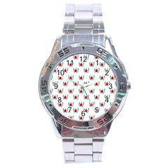 Sage Apple Wrap Smile Face Fruit Stainless Steel Analogue Watch by Mariart