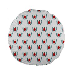 Sage Apple Wrap Smile Face Fruit Standard 15  Premium Round Cushions by Mariart