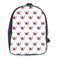 Sage Apple Wrap Smile Face Fruit School Bags (xl)  by Mariart