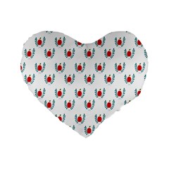 Sage Apple Wrap Smile Face Fruit Standard 16  Premium Heart Shape Cushions by Mariart